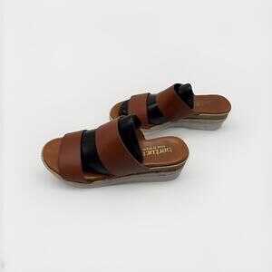 Women’s Dark Brown Leather Platform Sandals Size 6.5 Bertuchi